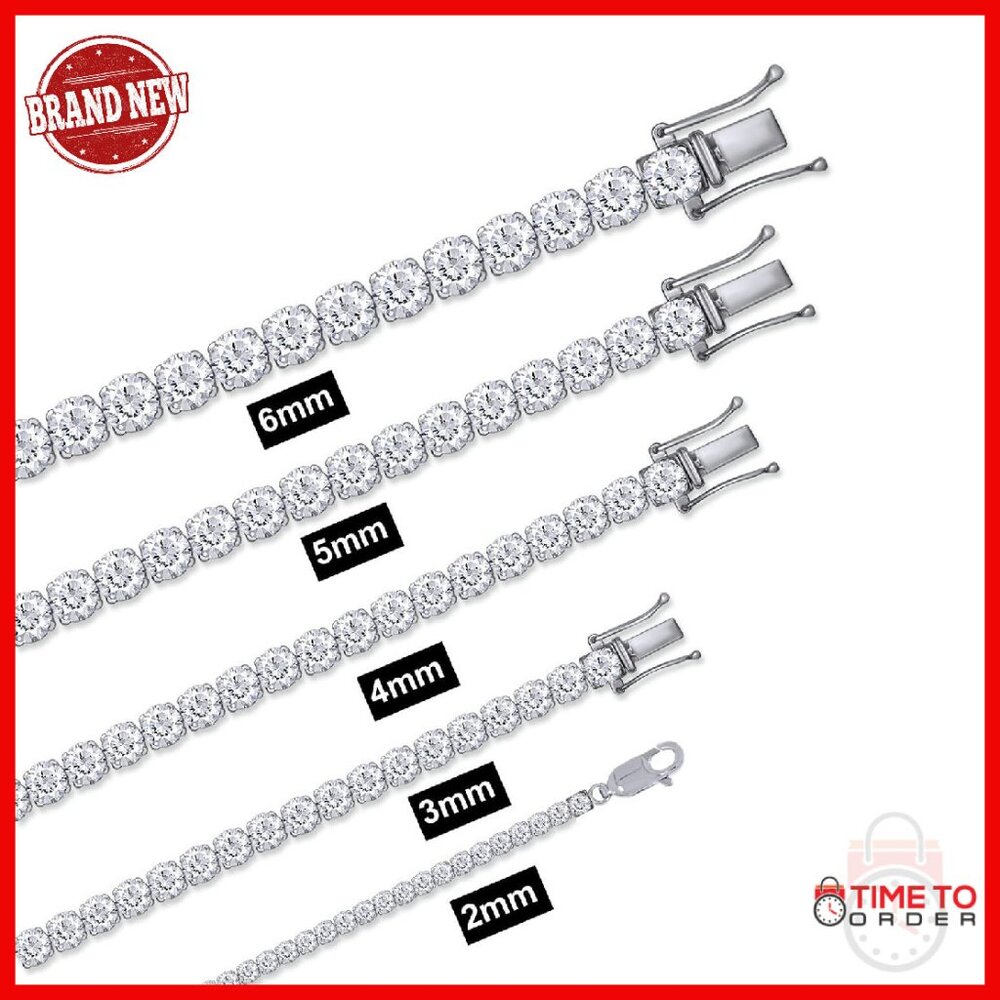 Lab Created Moissanite Tennis Bracelet 14k White Gold Plated Sterling Silver